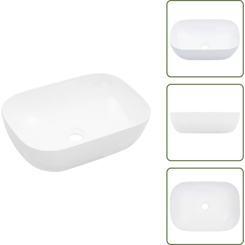 Vidaxl - Lavabo 45,5x32x13 cm Céramique Blanc - Lavabo Rectangle - Lavabo Céramique - Lavabo Salle De Bain - Meuble Salle De Bain - Évier Moderne