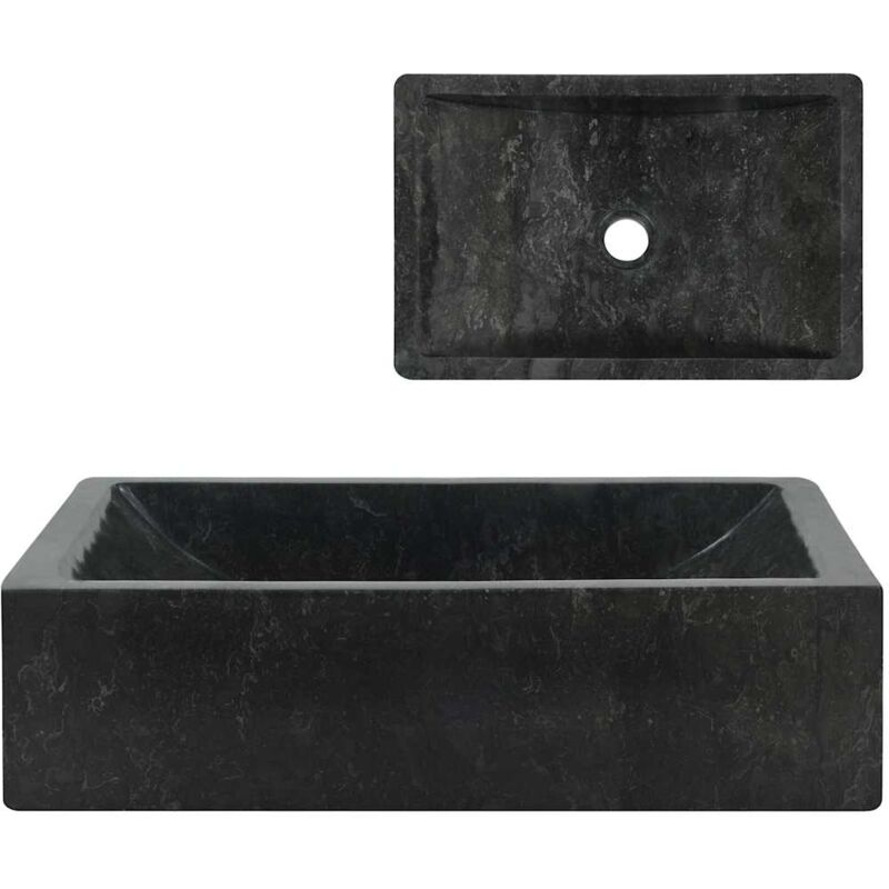 

Lavabo 45x30x12 cm mármol negro - Negro - Vidaxl