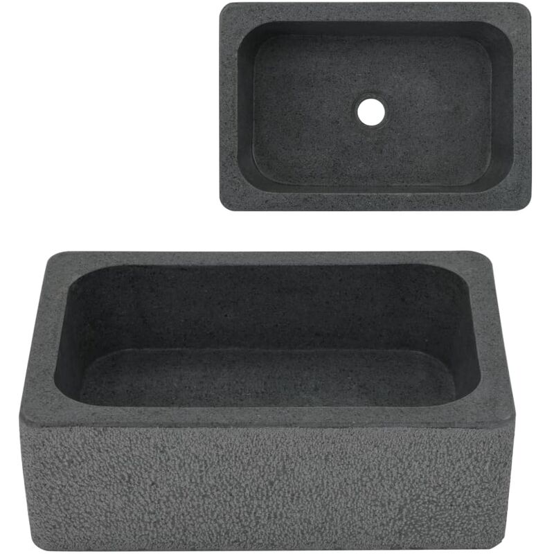 

Lavabo 45x30x15 cm de piedra de río negro