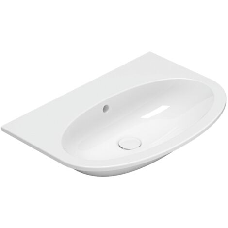 Lavabo 4all sospeso cm. 70x48 senza foro bianco lucido di