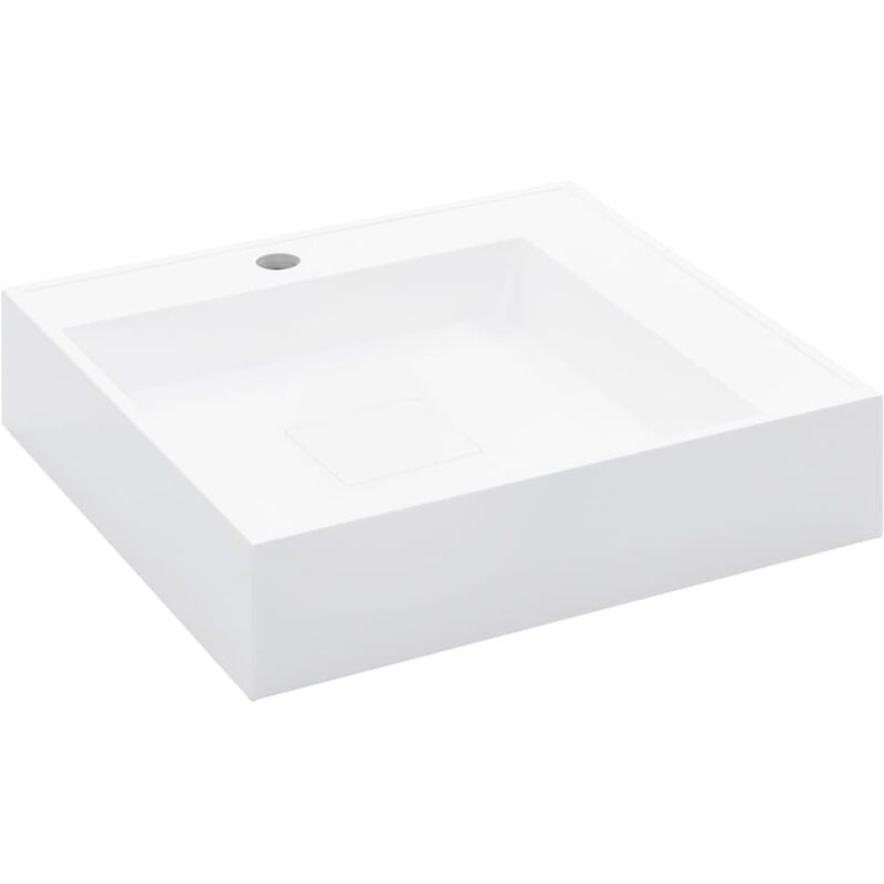 

Lavabo 50x50x12,3 cm resina mineral/marmol blanco