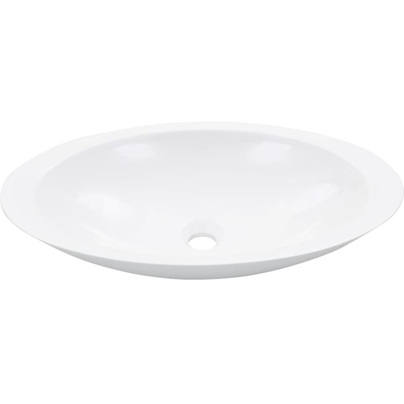 

vidaXL Lavabo 59,3x35,1x10,7 cm resina mineral/mármol blanco - Blanco