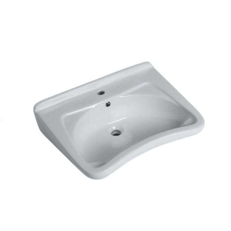 Lavabo 65x51.5 cm en porcelaine blanc brillant - Sanitosco Semifonte