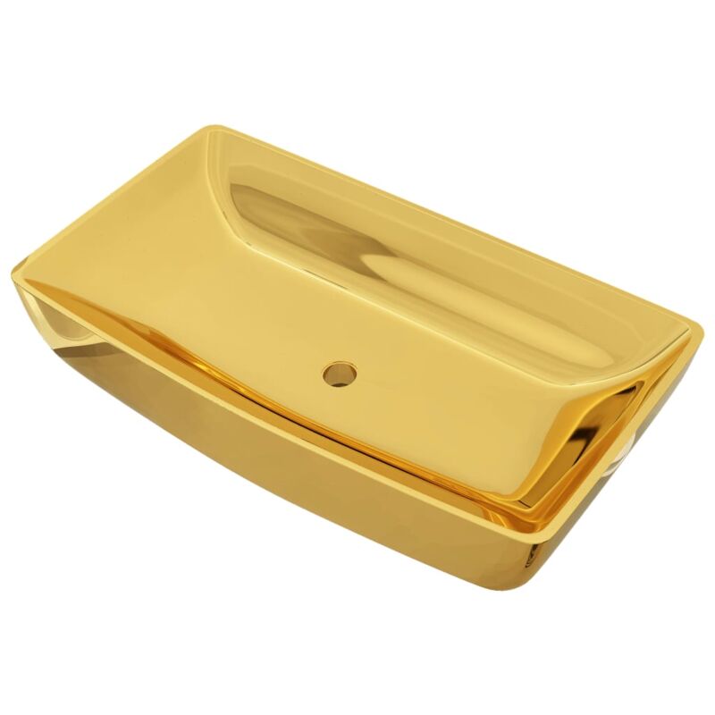 

Lavabo 71x38x13,5 cm cerámica dorado - Oro - Vidaxl