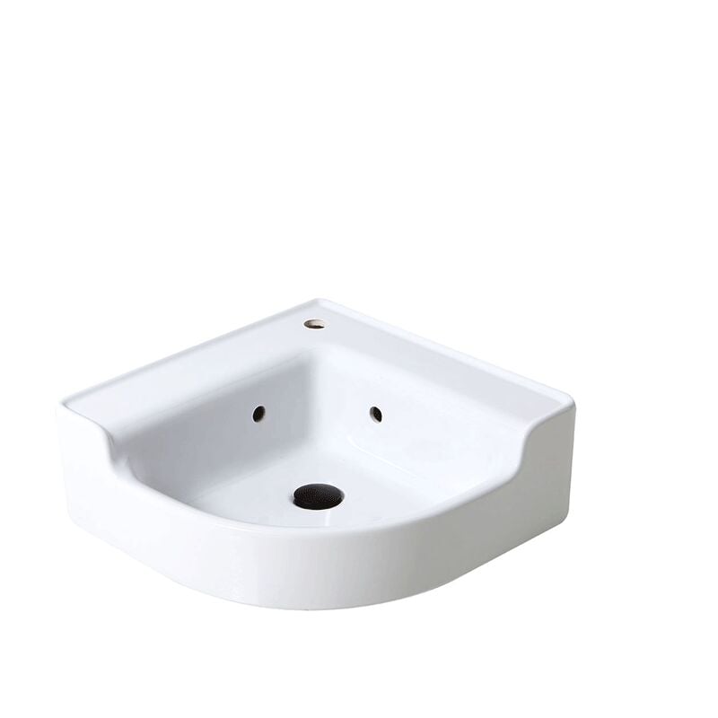 Bleu Provence - industrialis - lavabo RéTRO CéRAMIQUE blanc - Vasques - 50x50x18CM