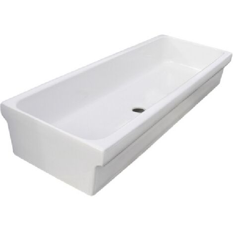 Lavabo a canale 120x45 cm Galassia Bianco