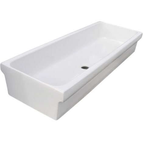 Lavabo a canale in ceramica 90x45x20 cm