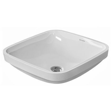 Lavabo à encastrer DURAVIT DURASTYLEavec trop plein sans trou de robinetterie B 370x370mm sans trou de robinetterie blanc