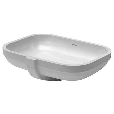 Lavabo à encastrer DURAVIT HAPPY D.avec trop plein sans trou de robinetterie B 480x345mm sans trou de robinetterie blanc