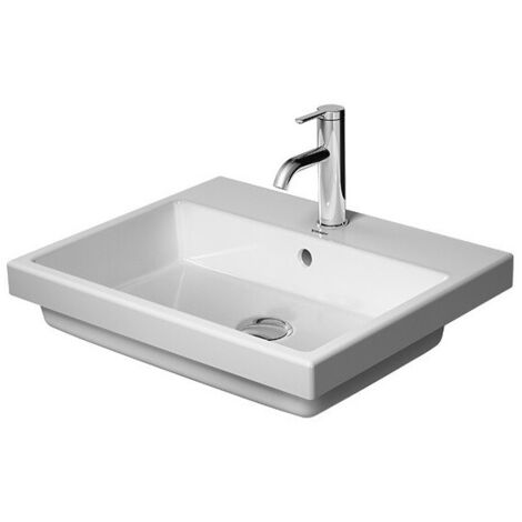 Lavabo à encastrer DURAVIT VERO AIRavec trop plein plage de robinettrie 550x455mm sans trou de robinetterie blanc