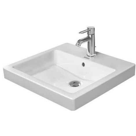 Lavabo à encastrer DURAVIT VEROavec trop plein plage de robinettrie 500x465mm 1 trou de robinetterie blanc