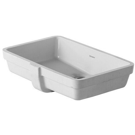 Lavabo à encastrer DURAVIT VEROavec trop plein sans trou de robinetterie B 485x315mm sans trou de robinetterie blanc