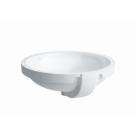 Lavabo à encastrer LAUFEN PRO C extérieur 465 x 470 mm, intérieur 420 x 420 mm avec trop-plein, sans trou pour robinet blanc LCC LAUFEN