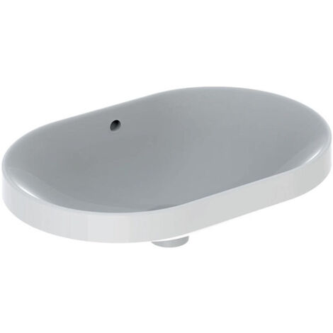 Lavabo à encastrer VariForm elliptique 600x400mm sans trou de robinetterieavec trop plein blanc KT