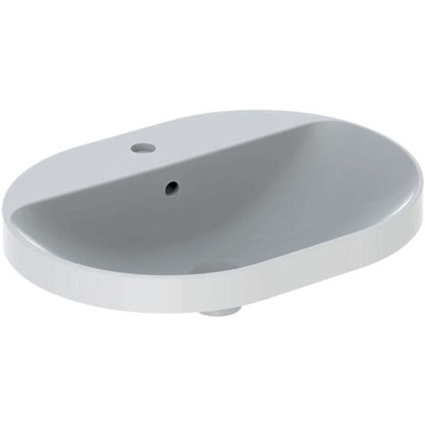 Lavabo à encastrer VariForm elliptique 600x450mm avec trou pour robinetavec trop plein blanc