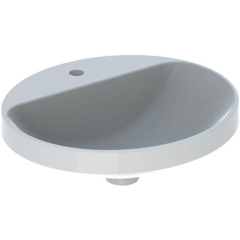Lavabo à encastrer VariForm oval 500x450mm avec trou pour robinet sans trop plein blanc