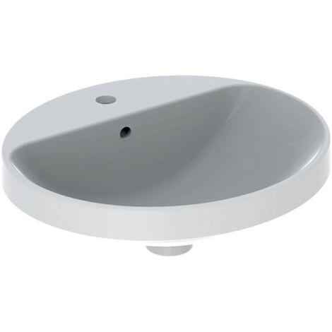 Lavabo à encastrer VariForm oval 500x450mm avec trou pour robinetavec trop plein blanc