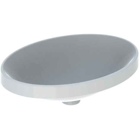Lavabo à encastrer VariForm oval 550x400mm sans trou de robinetterie sans trop plein blanc