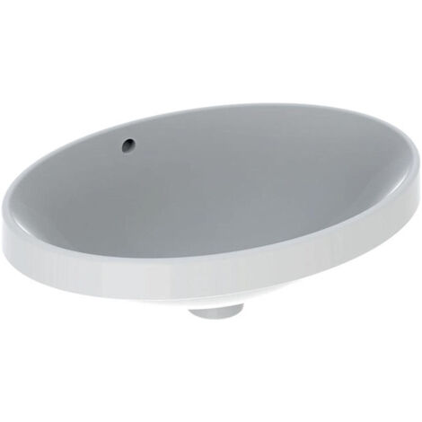 Lavabo à encastrer VariForm oval 550x400mm sans trou de robinetterieavec trop plein blanc