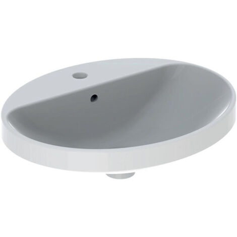 Lavabo à encastrer VariForm oval 550x450mm avec trou pour robinetavec trop plein blanc KT