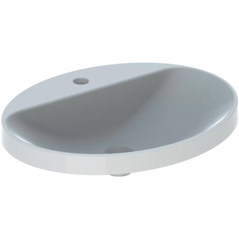 Lavabo à encastrer VariForm oval 600x480mm avec trou pour robinet sans trop plein blanc KT