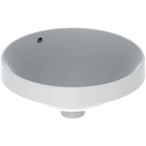 Lavabo à encastrer VariForm rond d: 400mm sans trou de robinetterieavec trop plein blanc KT