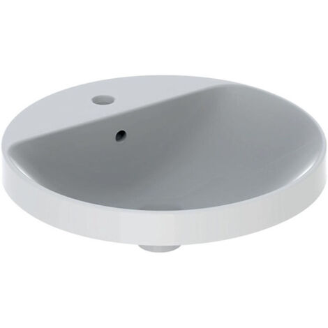 Lavabo à encastrer VariForm rond d: 480mm avec trou pour robinetavec trop plein blanc KT