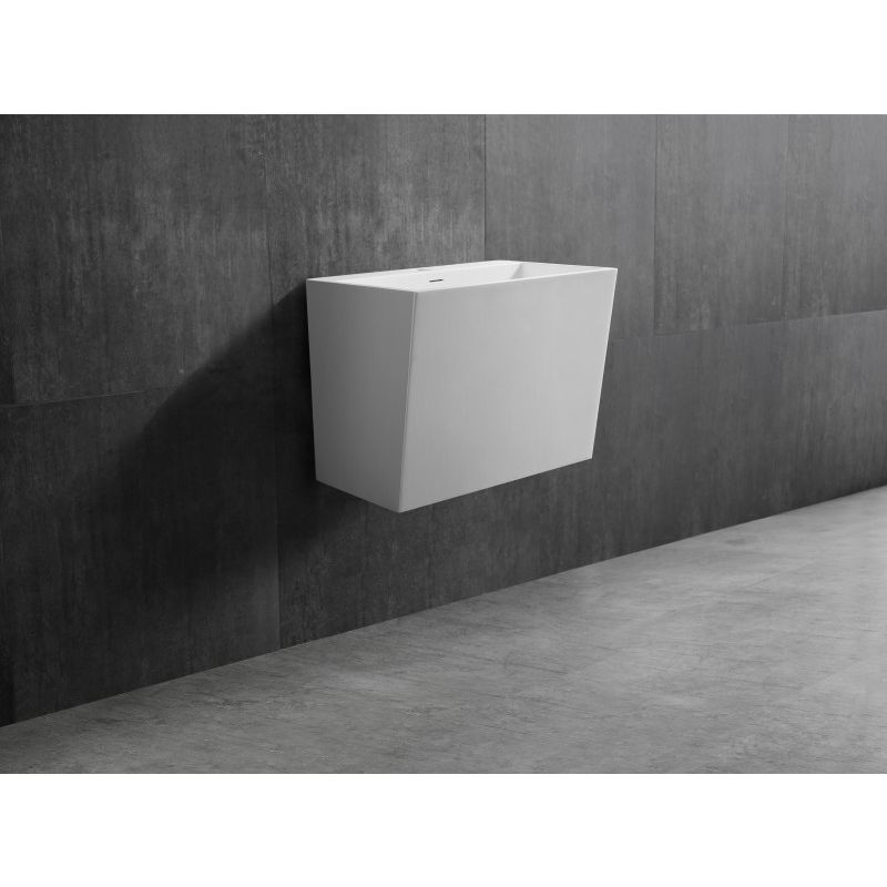 Lavabo a muro TW18 di pietra solida (Solid stone) - Solid Surface- 50 x 35 x 40 cm