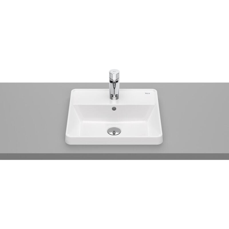 Lavabo à poser avec trou pour robinet square the gap Roca Dimensions : 420x390x130 mm