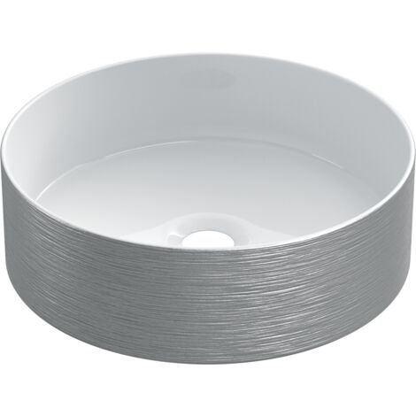 Lavabo à poser CILIN céramique 36x12x36 cm argent