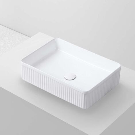 Lavabo à poser CORINTO RT5034 céramique 50x13x34 cm blanc