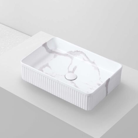 Lavabo à poser CORINTO RT5034 céramique 50x13x34 cm calacatta