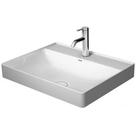 Lavabo à poser DU 600mm DuraSquare blanc.2 Centre trou . Colocation