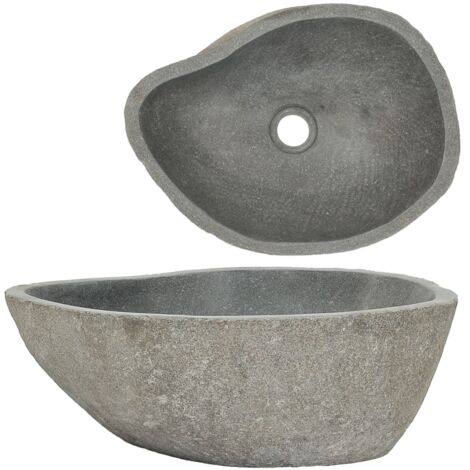 Lavabo à poser en pierre de rivière Ovale 38-45 cm
