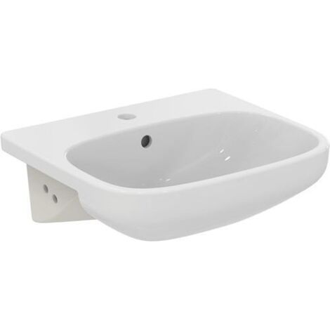 Lavabo à poser IS Halbeinbau i.life A 1Hl. avec robinetterie 500x440x170mm blanc avec IdealPlus