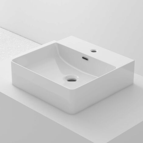 Lavabo à poser K42 céramique 42,5x12,5x42,5 cm blanc