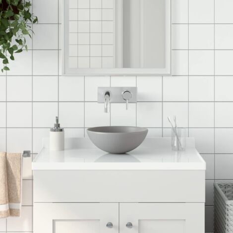 Lavabo à poser  Lavabo Vasque salle de bain  Céramique Gris clair Rond