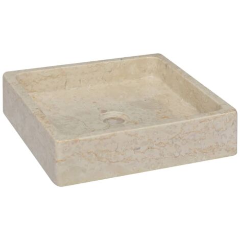Lavabo à poser  Lavabo Vasque salle de bain  Crème 40x40x10 cm Marbre