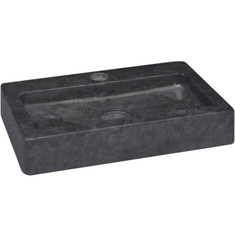 Lavabo à poser Lavabo Vasque salle de bain Noir 38x24x6,5 cm Marbre