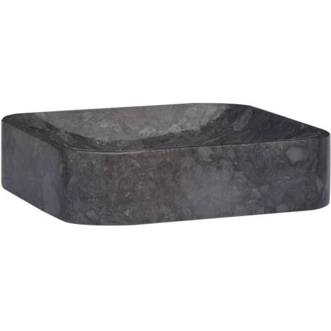 Lavabo à poser  Lavabo Vasque salle de bain  Noir 40x40x10 cm Marbre