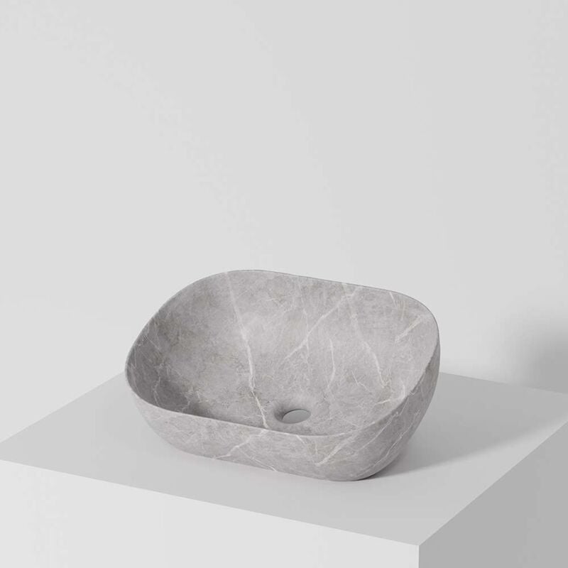 Lavabo à poser mini ovalo céramique 46,5x13x33,5 cm gris pietra
