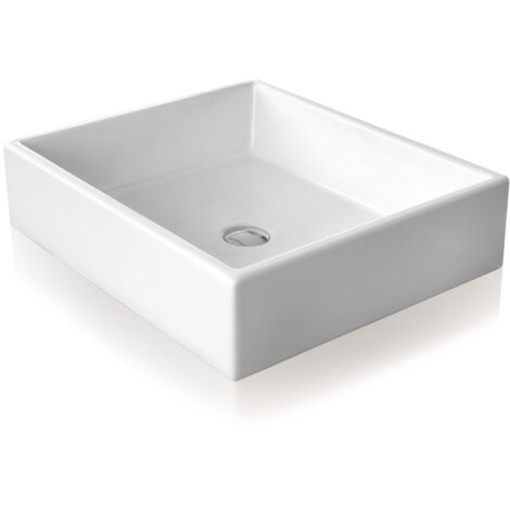 Lavabo à poser Tank 40 céramique L40 x P41 x H14.5