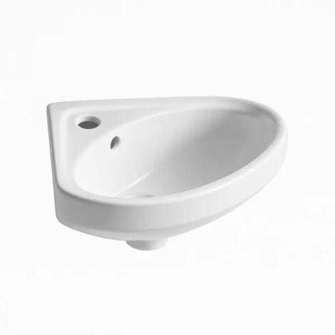 Lavabo ad angolo in ceramica bianca 34 cm