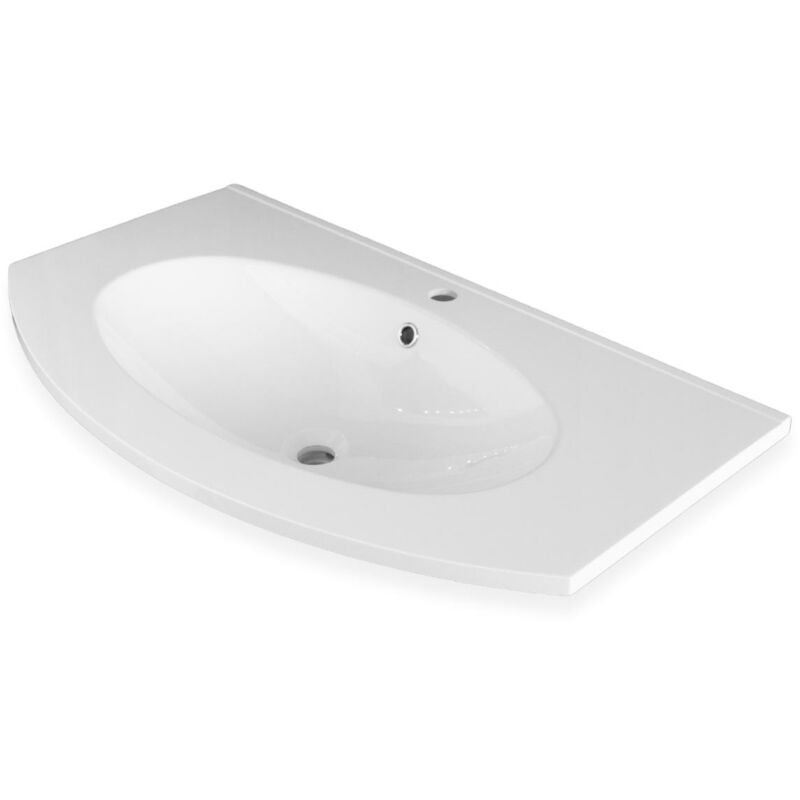 Lavabo ad incasso in mineral marmo 91x46 cm curvo mobile composizione bagno confezione 1