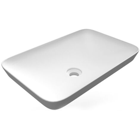LAVABO AD INCASSO RETTANGOLARE SENZA FORO 55 X 36 CM Bianco