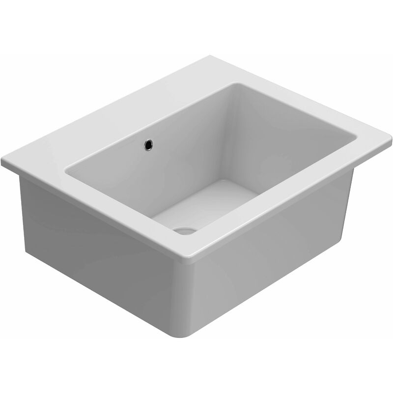 

Lavabo de cerámica con lavabo alto y escurridor 60.50 Globo Forty3 FO063BI | Blanco - Globo BI