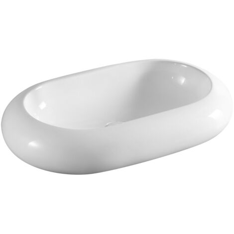 Lavabo appoggio 63x40 cm LA26 bianco