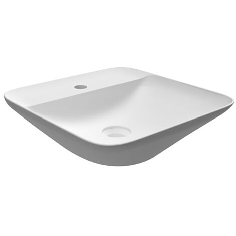 Lavabo appoggio quadrato foro rubinetto Rak Ceramics Bianco