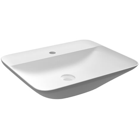 Lavabo appoggio rettangolare foro rubinetto Rak Ceramics Bianco