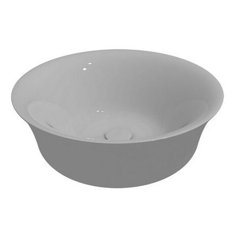 Lavabo appoggio salvaspazio Ø42 in ceramica bianco lucido di
